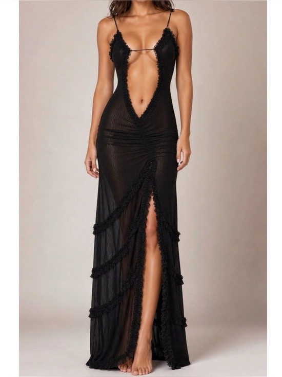 Jaded London Dresses & Skirts - JADED LONDON Fatale Mesh Maxi Dress, Black, 6 (US)